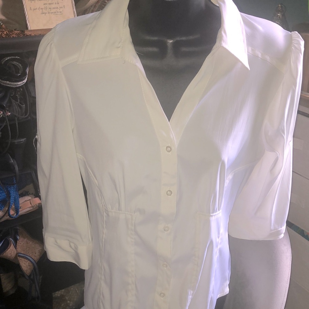 Women's White Button-Up Blouse